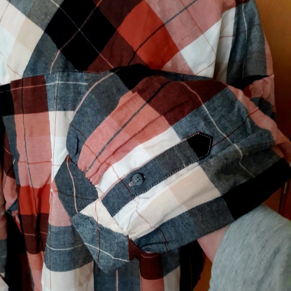 Sanctuary Bianca Anthropologie Long Sleeves Plaid Button Up Shirt Plus Size 2XL - Picture 7 of 9